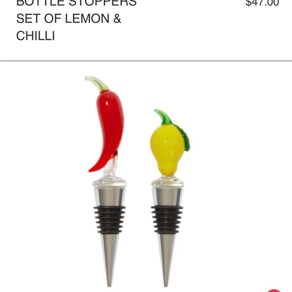 BOTTLE STOPPERS SET OF LEMON & CHILLI
Limited Edition! - Picture 1 of 2
